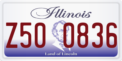 IL license plate Z500836