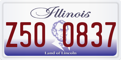IL license plate Z500837