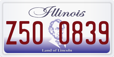 IL license plate Z500839