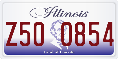 IL license plate Z500854