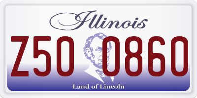 IL license plate Z500860