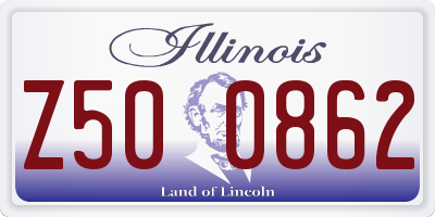 IL license plate Z500862