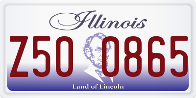 IL license plate Z500865