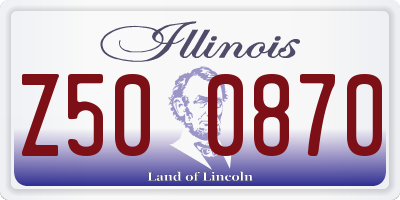 IL license plate Z500870