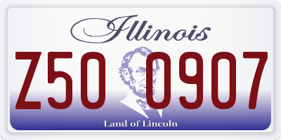 IL license plate Z500907