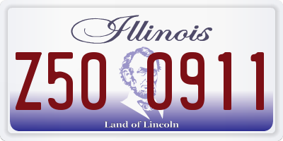 IL license plate Z500911