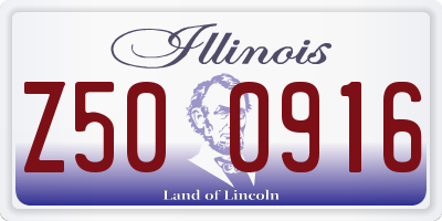 IL license plate Z500916