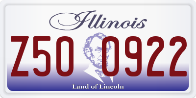 IL license plate Z500922