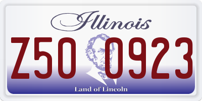 IL license plate Z500923