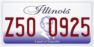 IL license plate Z500925