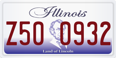 IL license plate Z500932