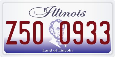 IL license plate Z500933