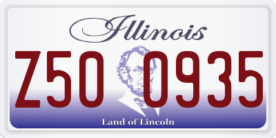 IL license plate Z500935