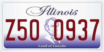 IL license plate Z500937