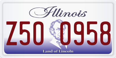 IL license plate Z500958