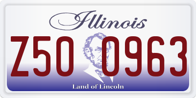 IL license plate Z500963