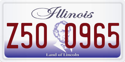 IL license plate Z500965