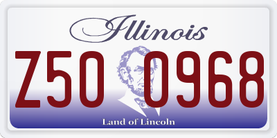 IL license plate Z500968