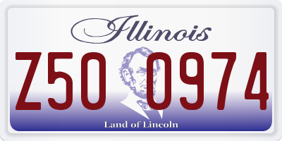 IL license plate Z500974