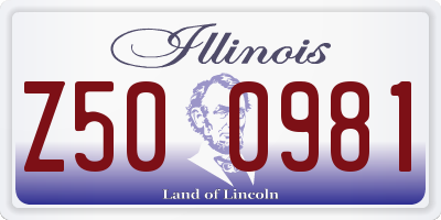 IL license plate Z500981