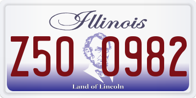 IL license plate Z500982
