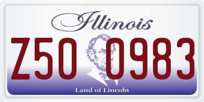 IL license plate Z500983
