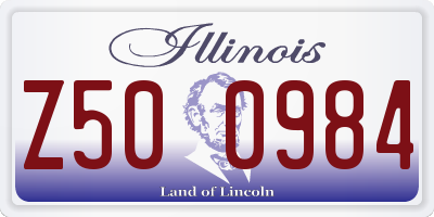IL license plate Z500984
