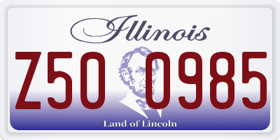 IL license plate Z500985