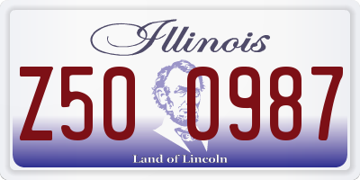 IL license plate Z500987