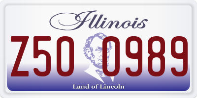 IL license plate Z500989