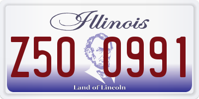 IL license plate Z500991