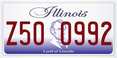 IL license plate Z500992
