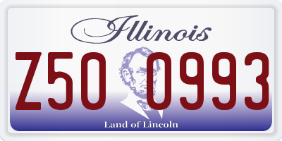 IL license plate Z500993