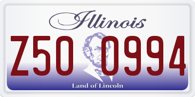 IL license plate Z500994