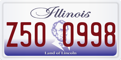 IL license plate Z500998