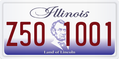 IL license plate Z501001