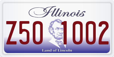 IL license plate Z501002