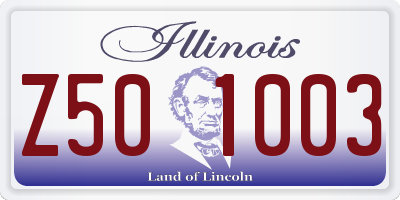IL license plate Z501003