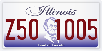 IL license plate Z501005