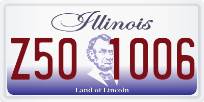 IL license plate Z501006