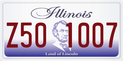 IL license plate Z501007