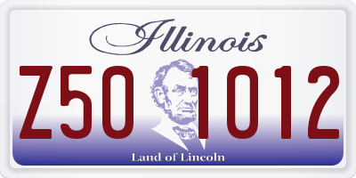 IL license plate Z501012