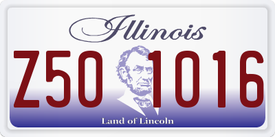 IL license plate Z501016