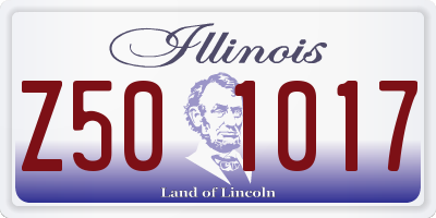 IL license plate Z501017
