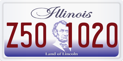 IL license plate Z501020