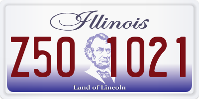 IL license plate Z501021