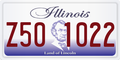 IL license plate Z501022