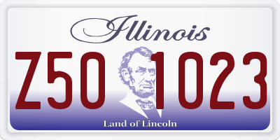 IL license plate Z501023