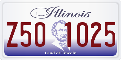 IL license plate Z501025