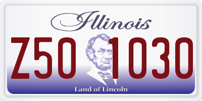 IL license plate Z501030